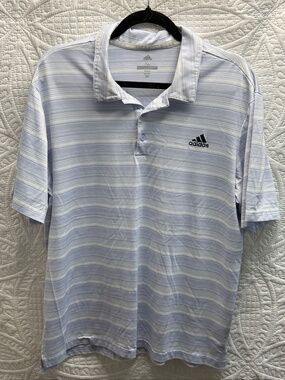 Adidas Men's XL Striped Golf Polo Shirt
